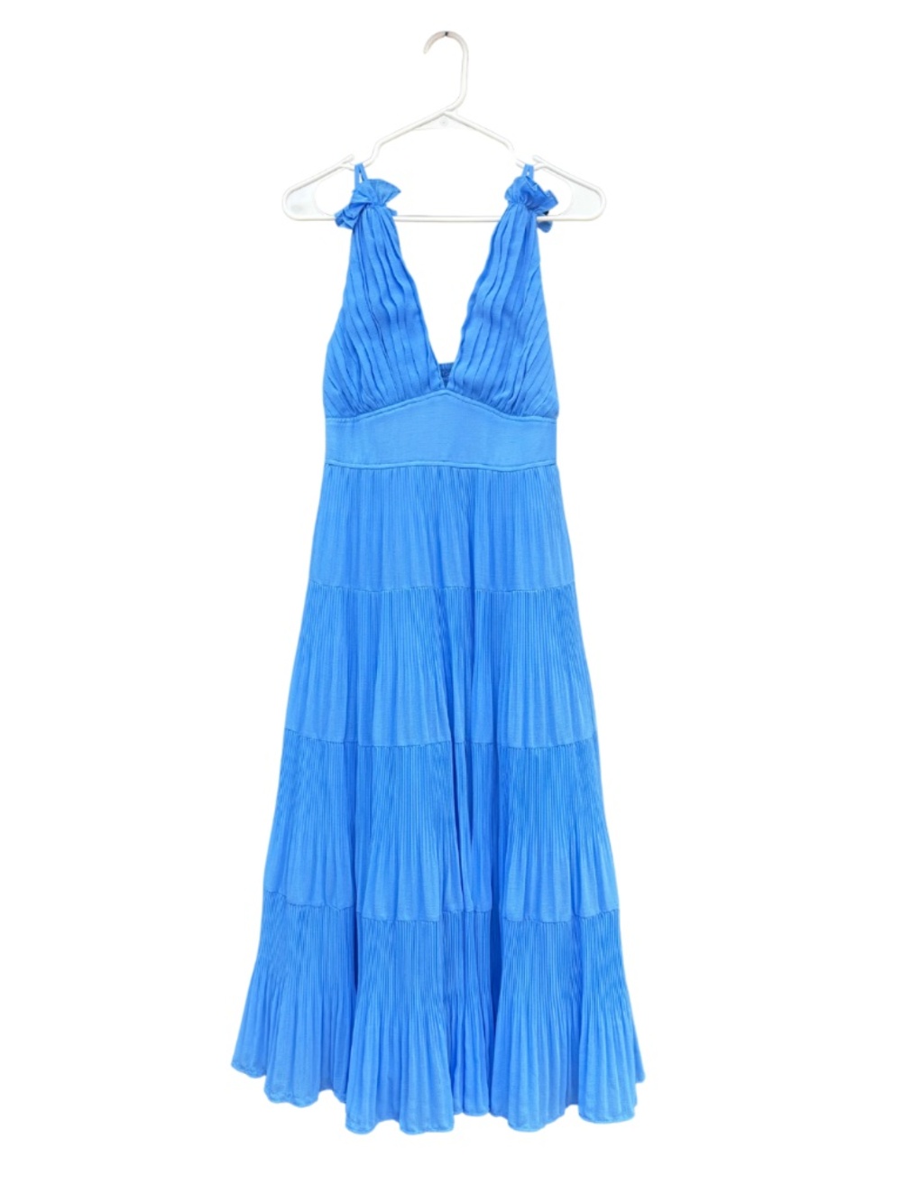 By Anthropologie V-Neck Tiered Pleated Dress 〡 Size 2 - Picture 15 of 16